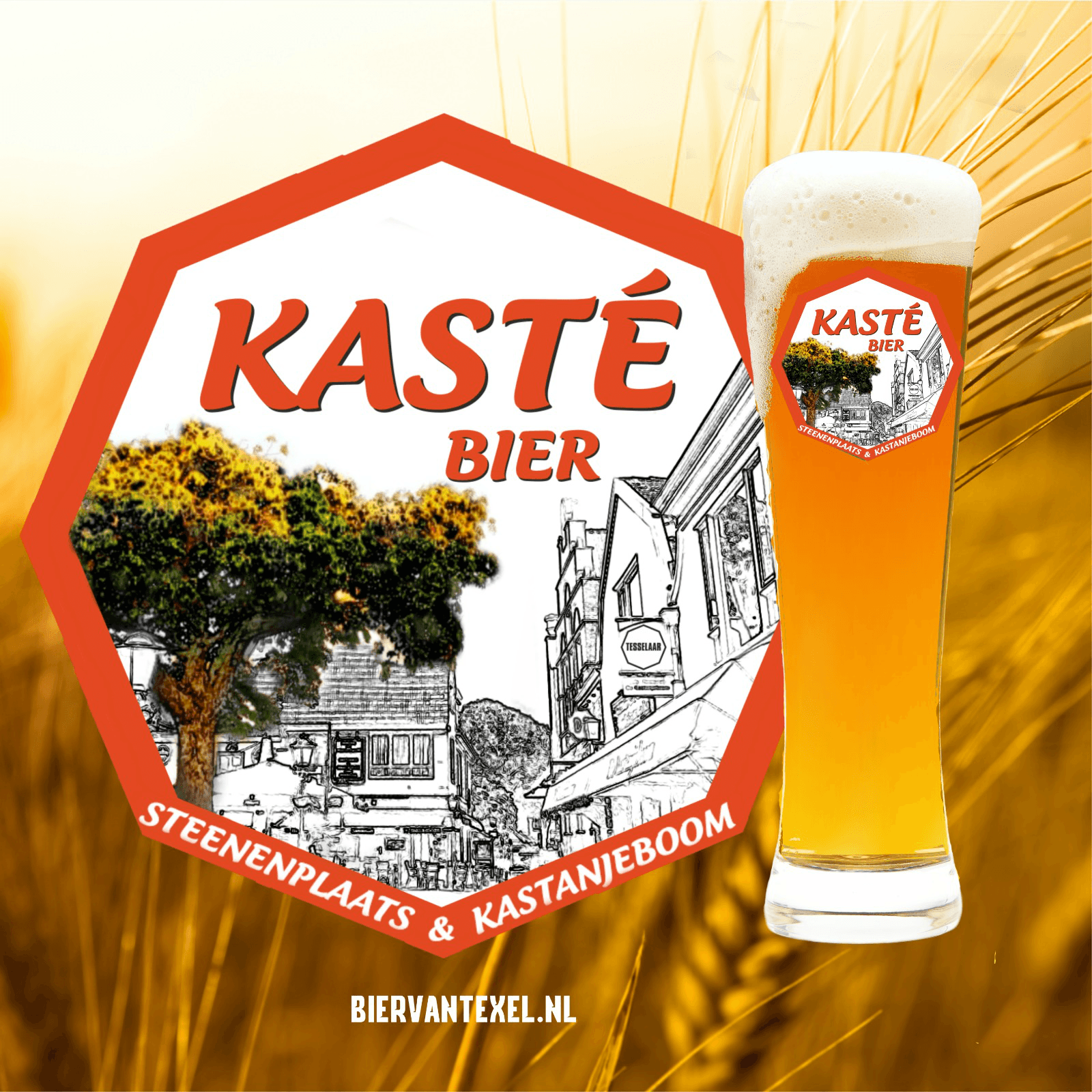 Kasté Bier - Verkrijgbaar bij De Steenenplaats en De Kastanjeboom, gebrouwen door Tesselaar Familiebrouwerij Diks